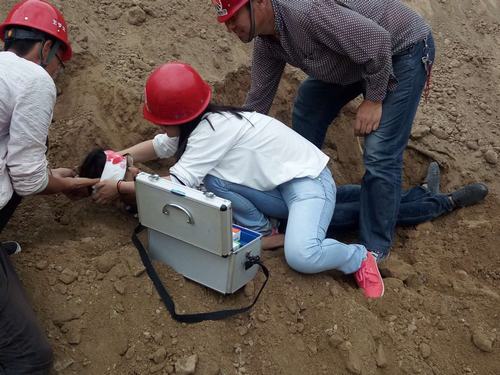 陜煤建設(shè)澄合分公司第五項(xiàng)目部坍塌演練效果好