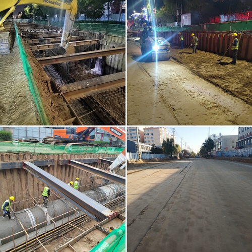 陜煤建設(shè)上郡北路道路綜合整治提升工程：倒排工期搶進度 加班加點施工忙